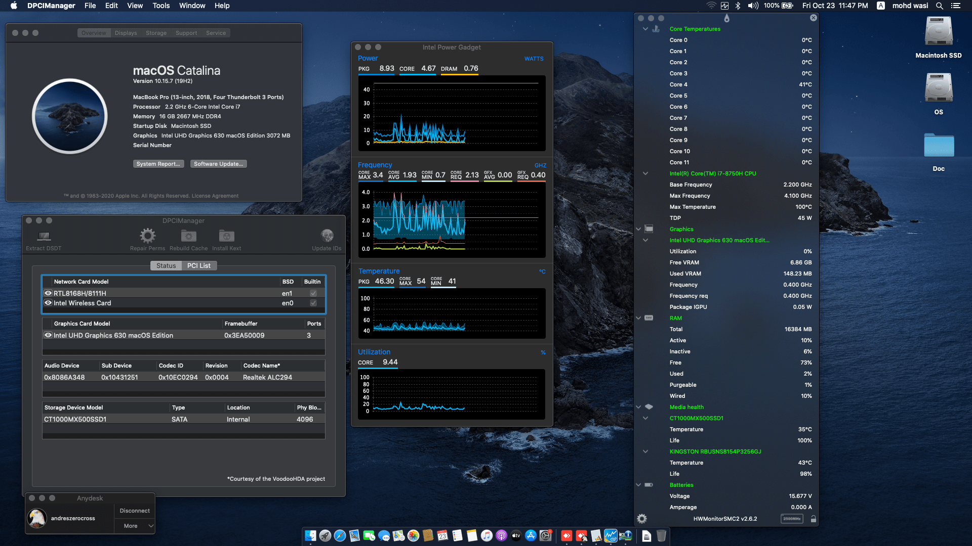Success Hackintosh macOS Catalina 10.15.7 Build 19H2 in Asus ROG GL504GM-ES215T STRIX HERO